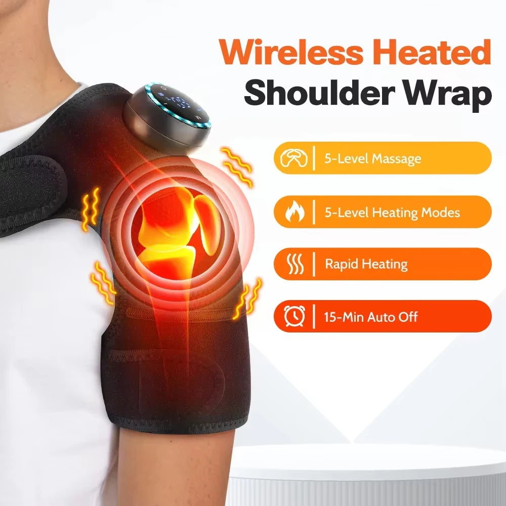 Electric Shoulder Heating Pad 3-Speed Vibration Muscle Relax Belt Thermal Massager Shoulder Neck Health Care Support Brace