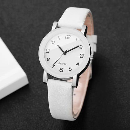1/2PCS Fashion Couple's Watches Leather Strap Wristwatch Men Women Casual Arabic Dial Quartz Watches (Without Box)