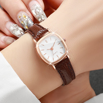 Fashion Small Dial Women Quartz Watch Ladies Simple Leather Band Wristwatches（Without Box）