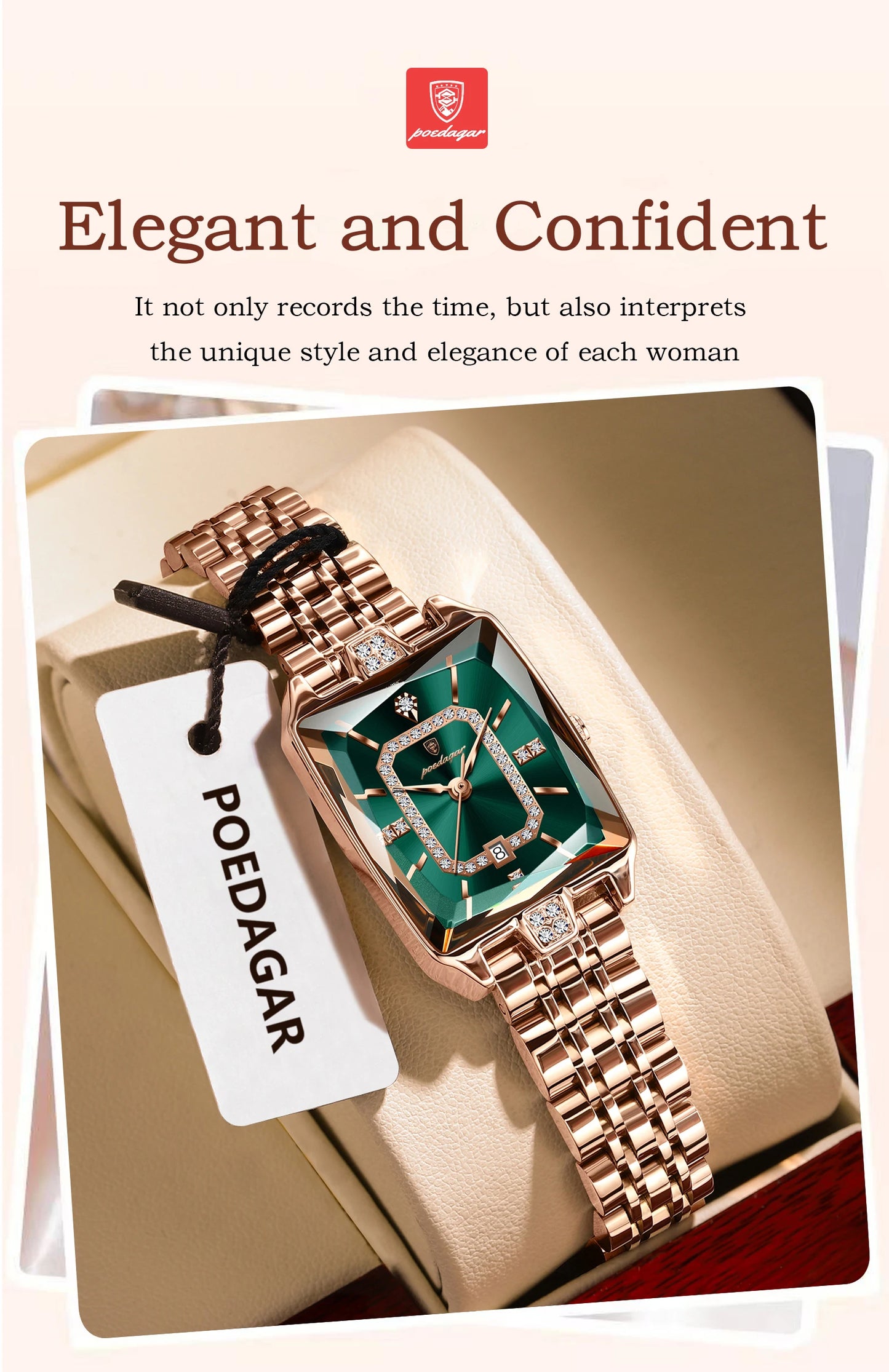 POEDAGAR Luxury Woman Watch Waterproof Date High Quality Casual Ladies Wristwatch Stainless Steel Quartz Elegant Women's Watches