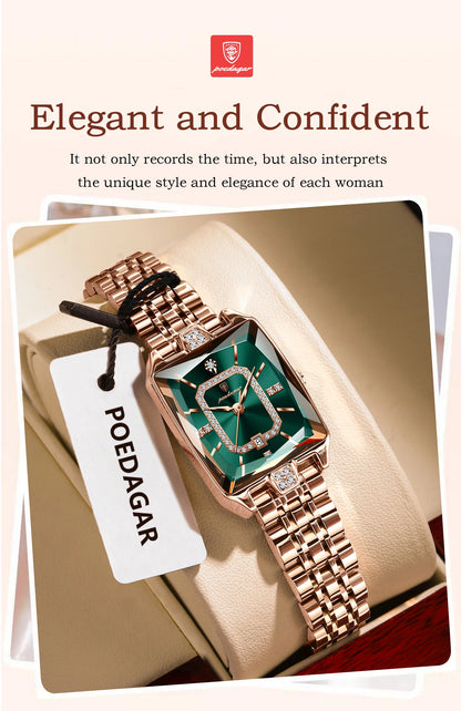 POEDAGAR Luxury Woman Watch Waterproof Date High Quality Casual Ladies Wristwatch Stainless Steel Quartz Elegant Women's Watches