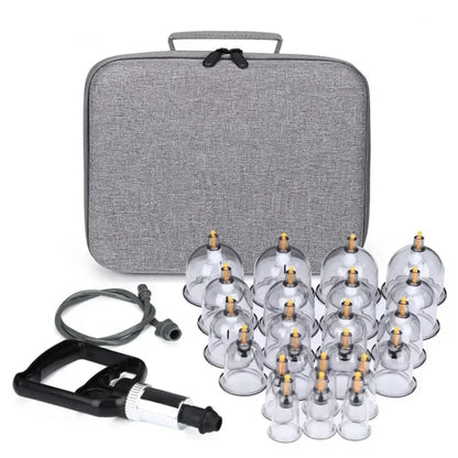 24Pcs Cupping Relax Set Multiple Sizes of Vacuum Cups with Hand Pump and Detailed Cupping Manual Massage Cupping Set for Massage