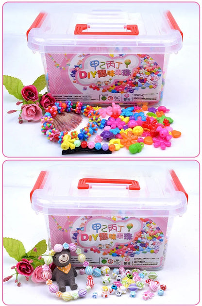 1000Pcs DIY Handmade Beaded Toy with Storage Box Creative Girl Jewelry Bracelet Jewelry Making Toys Educational Children Gift