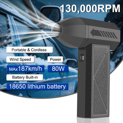 Blower Car Vacuum Cleaner Turbo Fan Violent Jet Fan Cleaning Blowing Tools Auto Dust Collector Portable Air Duster Hair Dryer