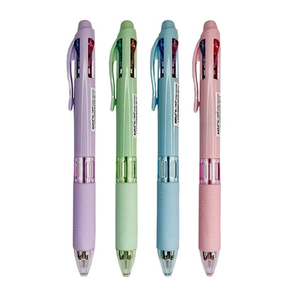 4 In 1 Multicolor Ballpoint Pens Creative Colorful Retractable Multifunction Pen Students Writing School Office Kawaii Supplies