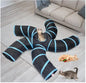S-Shaped Play Tunnel with 5 Interactive Ways, Crinkle Paper & Peek-Through Holes, Tear-Resistant Polyester Fabric, Spring Steel Frame, Foldable Portable for Cats Rabbits Ferrets, Hiding Chasing Hunting Enrichment Toy, Pet Act