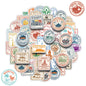 50PCS New Passport Stamp Graffiti Stickers Famous Buildings Travel City Cartoon Decal Laptop Phone Cup Helmet Classic Kid Toys