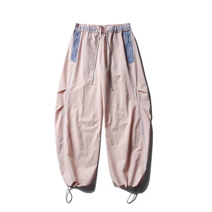 Men Women Splice Fashion Outdoor Loose Casual Lightweight Quick Dry Sports Cargo Baggy Pants Track Trouser Jogger Sweatpants
