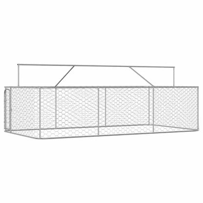 Outdoor Dog Kennel 400 x 200 x 150 cm Galvanised Steel Structure With Lockable Door Ventilated Roof For Pets Animals