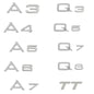 3D ABS Chrome Black Rear Trunk Emblem Badge Sticker Decals For A1 A3 A4 A5 A6 A7 A8 Q2 Q3 Q5 Q7 Q8 TT Car Accessories