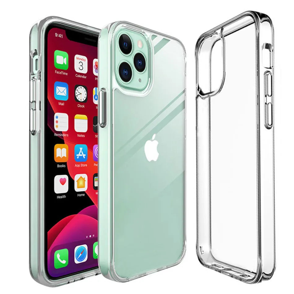 Ultra Thin Clear Silicone Case For iPhone 16 15 14 13 12 11 Pro Xs Max Mini XR X 7 8 6s Plus 6 SE 2020 2022 2016 5 5S Back Cover