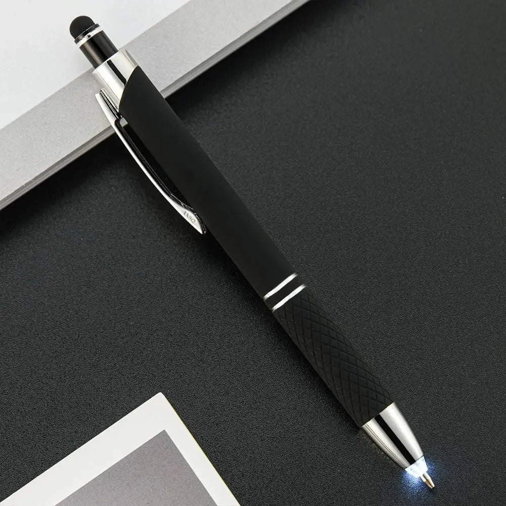 New 3in1 Multi-function Pen Capacitive Pen with LED Light 1.0mm Ballpoint Pen Stationery Screen Touch Gadgets Construction Tools
