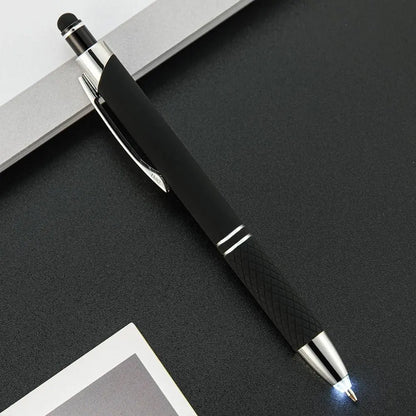 New 3in1 Multi-function Pen Capacitive Pen with LED Light 1.0mm Ballpoint Pen Stationery Screen Touch Gadgets Construction Tools