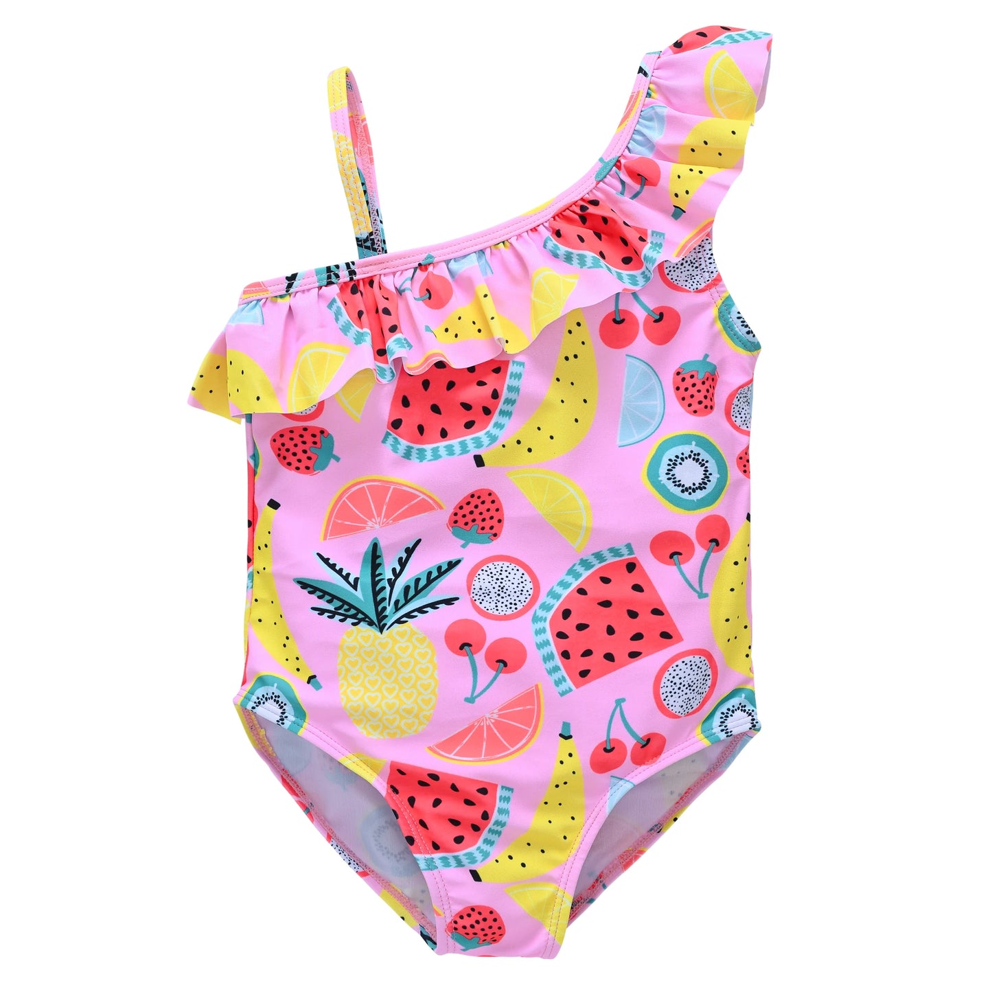 Kavkas Summer Girls Swimming Suit 9 M to 6 Years Fruit Floral Printed Hot Swimsuit Children One-piece Baby Swimwear For Kids