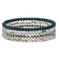 4Pcs/set Shinning Crystal Beads Elastic Bracelet Bohemian Faceted Colorful Crystal Glass Beaded Bracelet Bangles Set For Women