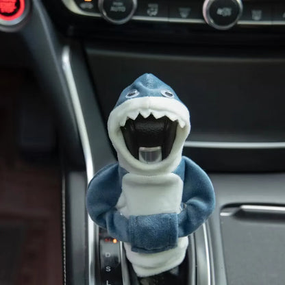 Car Hoodie Handle Shark Cute Hoodie Car Gear Shift Knob Cover Short Plush Manual Handle Gear Auto Interior Accessories