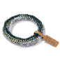 ZAKOL 4 Pieces Set Faceted Glass Beads Stretch Bracelet AB Effected Glass Beads Elastic Beaded Handmade Bracelet Jewelry