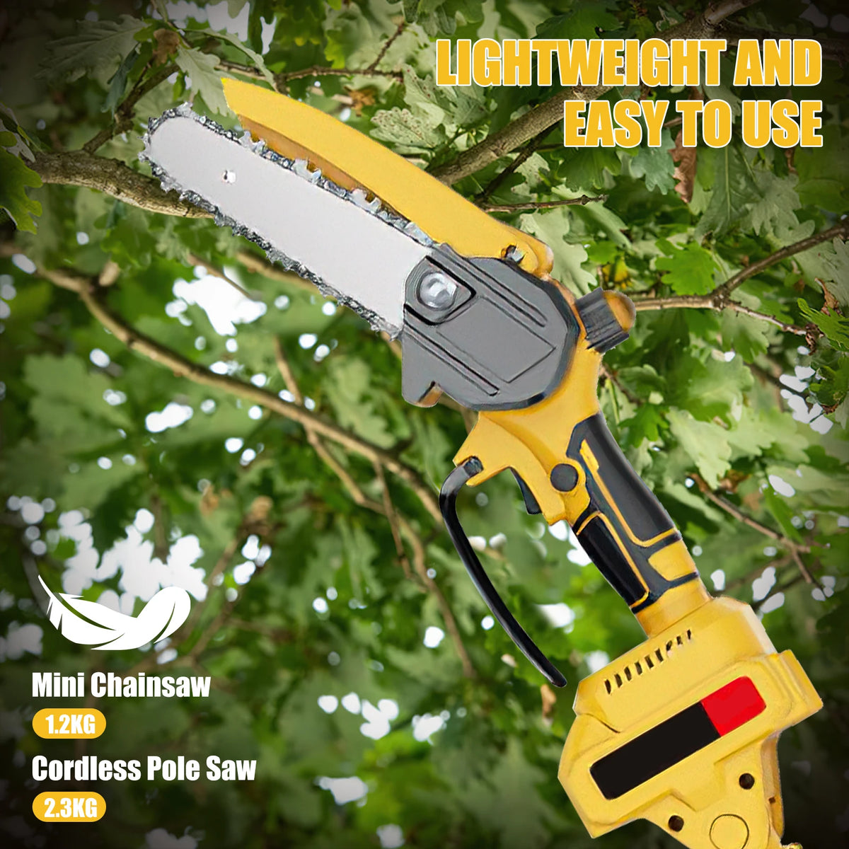 6-Inch Chainsaw Cordless Telescoping Pole Electric Chainsaw High Branch Saw Garden Pruning Power Tools For Makita 18V Battery