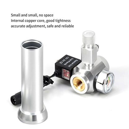 Aquarium CO2 Regulator Solenoid Valve Bubble Counter Small Gas Bottle 3-8UNF with Sleeve Fish Tank CO2 Pressure Reducing Valve