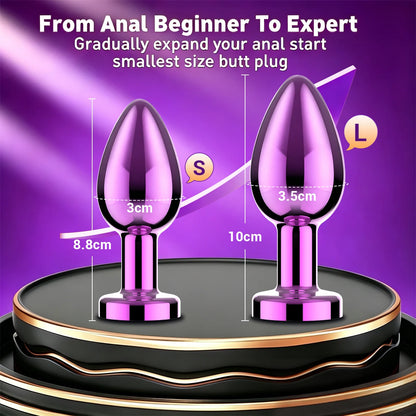 Anal Plug Vibrator APP Remote Control 10 Powerful Vibrations Prostate Massager with Flashing Light Base Adult Sex Toy for Couple