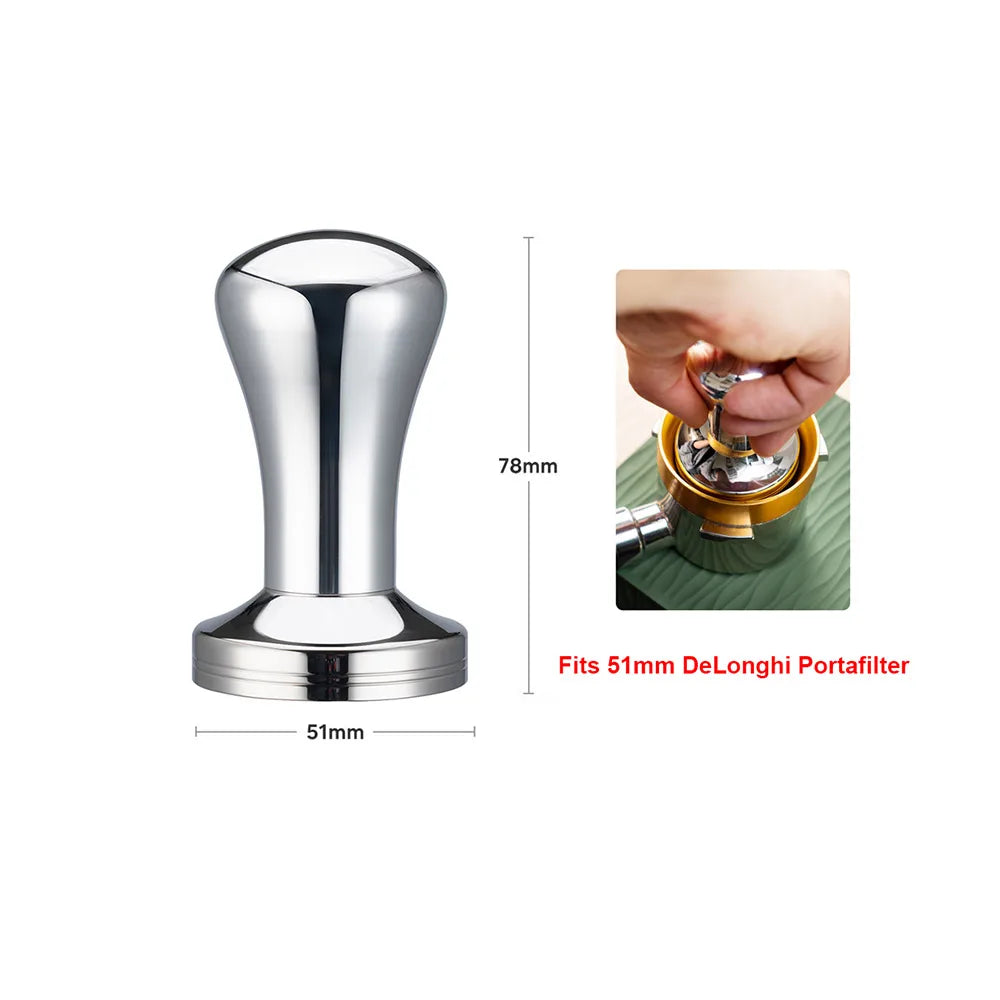 Coffee Tamper Stainless Steel Powder Hammer Pressing For Dolce Gusto Nespresso Delonghi Bocsh Capsule & Portafilter with Spoon