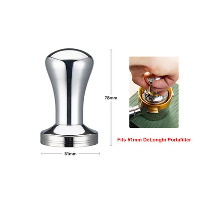 Coffee Tamper Stainless Steel Powder Hammer Pressing For Dolce Gusto Nespresso Delonghi Bocsh Capsule & Portafilter with Spoon