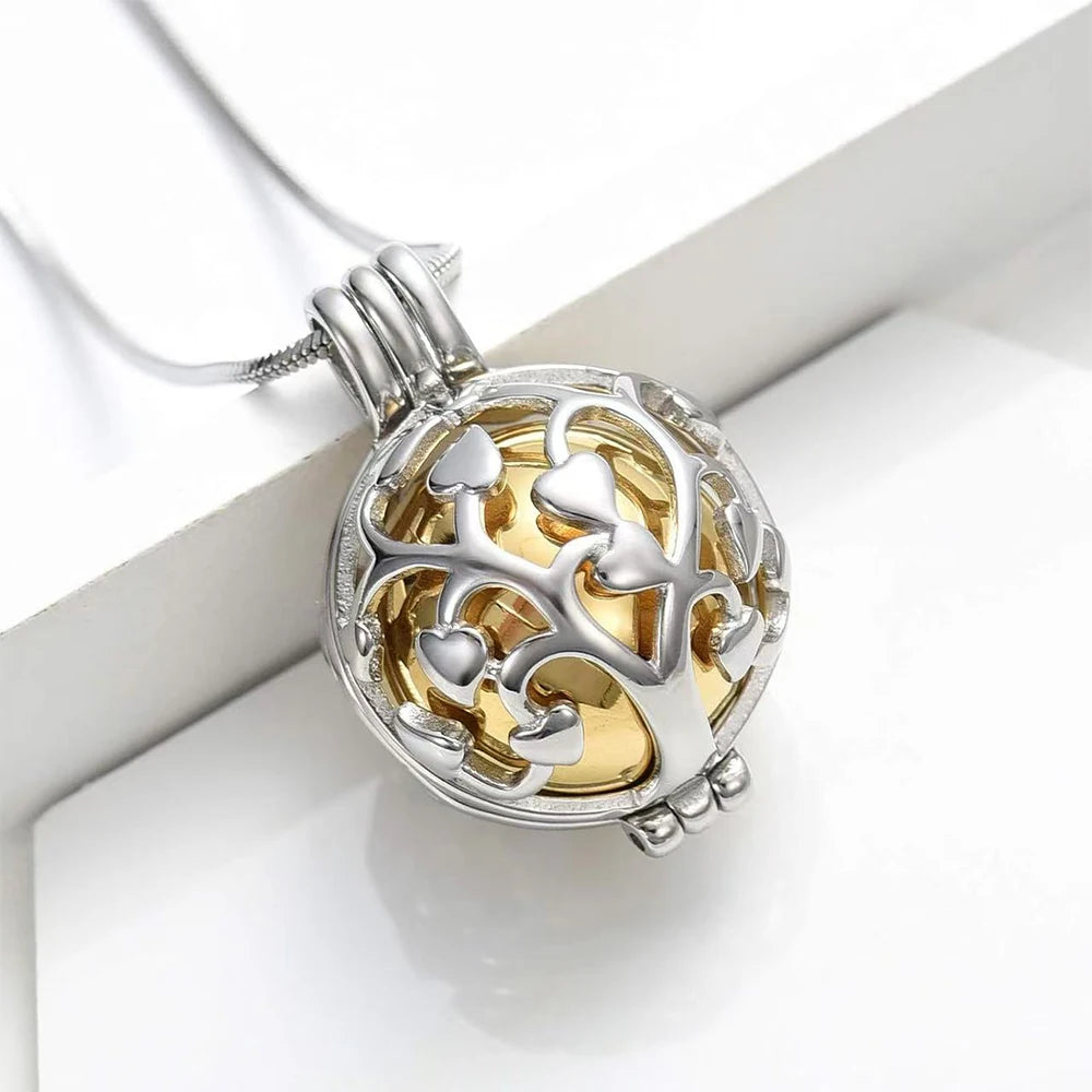 Cremation Locket Necklace Tree of Life Memorial Urn Jewelry For Ashes For Women Men Keepsake Pendant Necklace