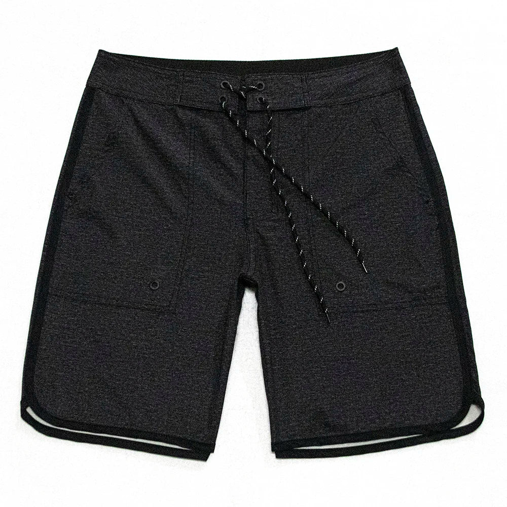 Black Men's Shorts Surf Swim Diving Stretch Water Sport Beach Boardshorts Quick drying Waterproof Breathable Male Swim Trunks