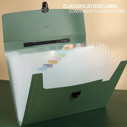A4 File Folder 13 Layers Fashion Storage Bag Desktop Organizer for School Office Supplies Test Paper Stationery