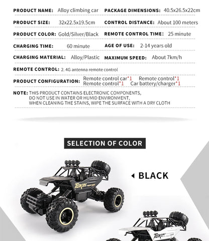 Oike RC Car Remote Control Climbing Vehicle Outdoor All Terrain 4X4 Off-road Trucks Rock Climber 4WD Buggy Racing Drift Cars Toy