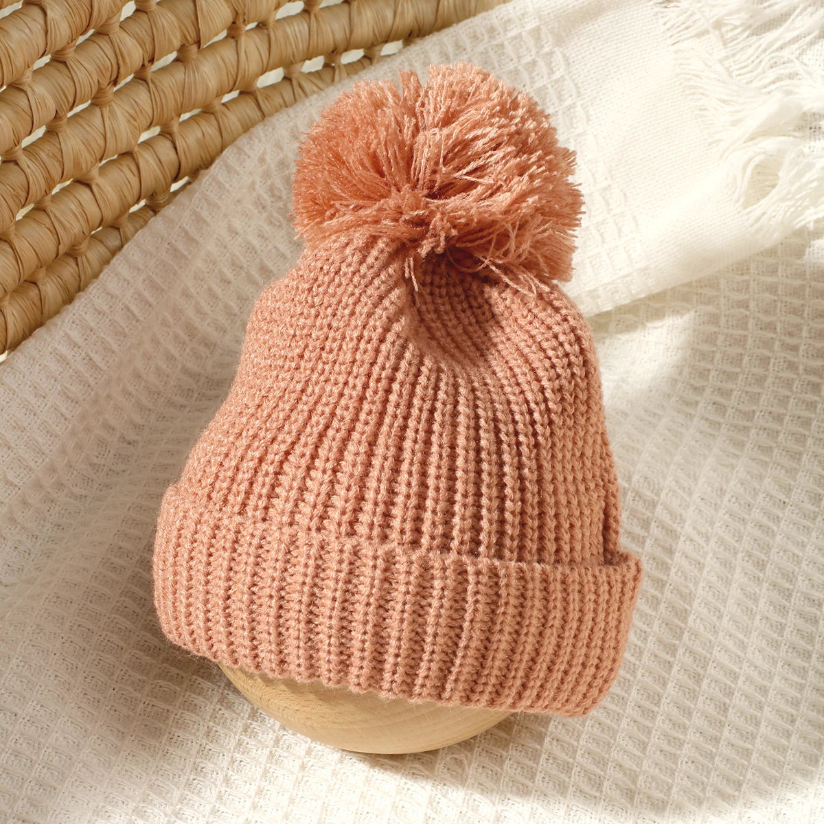 Ylsteed Hello World Knitting Newborn Photography Romper with Matching Pomp Hat Baby Boy Girl Sweater Outfits for Photo Shooting