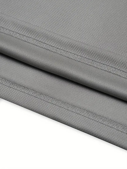 Summer Casual Versatile Fashion Short-Sleeved Button-Down Polo Shirt And Breathable Mesh Shorts Set for Men Plus Size