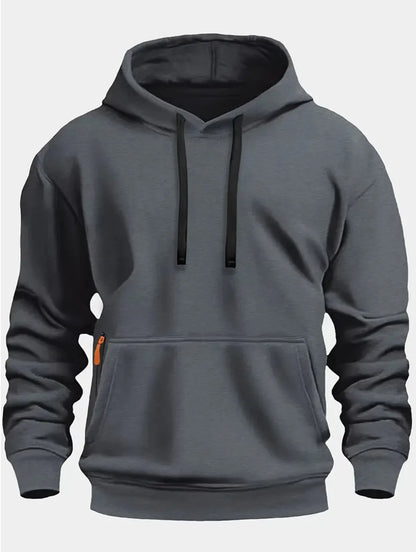 Fall/Winter New Arrival Men's Fleece Hoodie High Quality Solid Color Hooded Sweatshirt Male Fashionable Street Style Sweatshirt