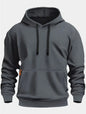 Fall/Winter New Arrival Men's Fleece Hoodie High Quality Solid Color Hooded Sweatshirt Male Fashionable Street Style Sweatshirt