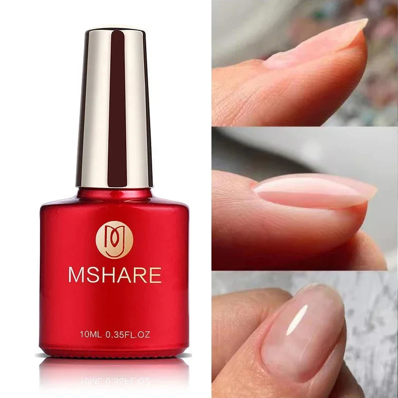 MSHARE Milk Milky White Base Gel Polish Camouflage Color Rubber Base Nail Base Coat 10ml