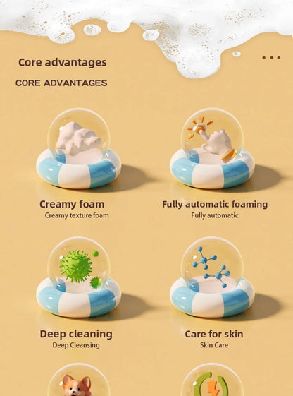 Pet Automatic Foam Dispenser 1:6 Dilution Scale Cat Dog Bath Bubble Maker One Touch Foaming Machine Pet Grooming Bath Supplies