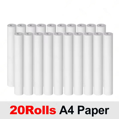 10/20 Rolls A4 Quick-Dry Thermal Paper - Thicker & Brighter Paper for Portable Printers, Glossy Finish for Crystal-Clear Font