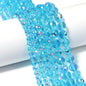 6/8/10mm Sizes Faceted Glass Beads Pink Blue Plating Clear Crystal Earth Beads 96-faceted Faceted Cut Style Jewelry Making Beads
