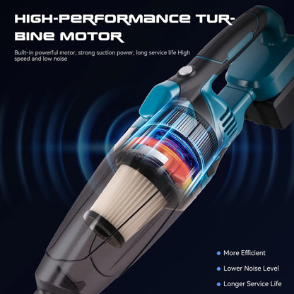 Podofo 18V Rechargeable Cordless Handheld Vacuum Cleaner Wet & Dry Dual Use With 4 Multifunctional Nozzles Portable Dust Remover For Household Car Interior And Pet Hair Cleaning
