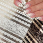 2pcs Y2K White Lace 5D Nail Art Stickers White Embossed Flowers Petals Elegant French Decals Wedding Nails Manicure Decorations*
