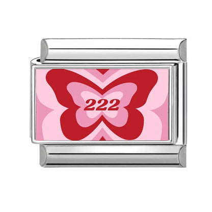 Wholesale Sweet Pink Series Stars Heart Flowers Butterfly Italian Link Fit 9mm Stainless Steel Bracelet Making DIY Charm Jewelry