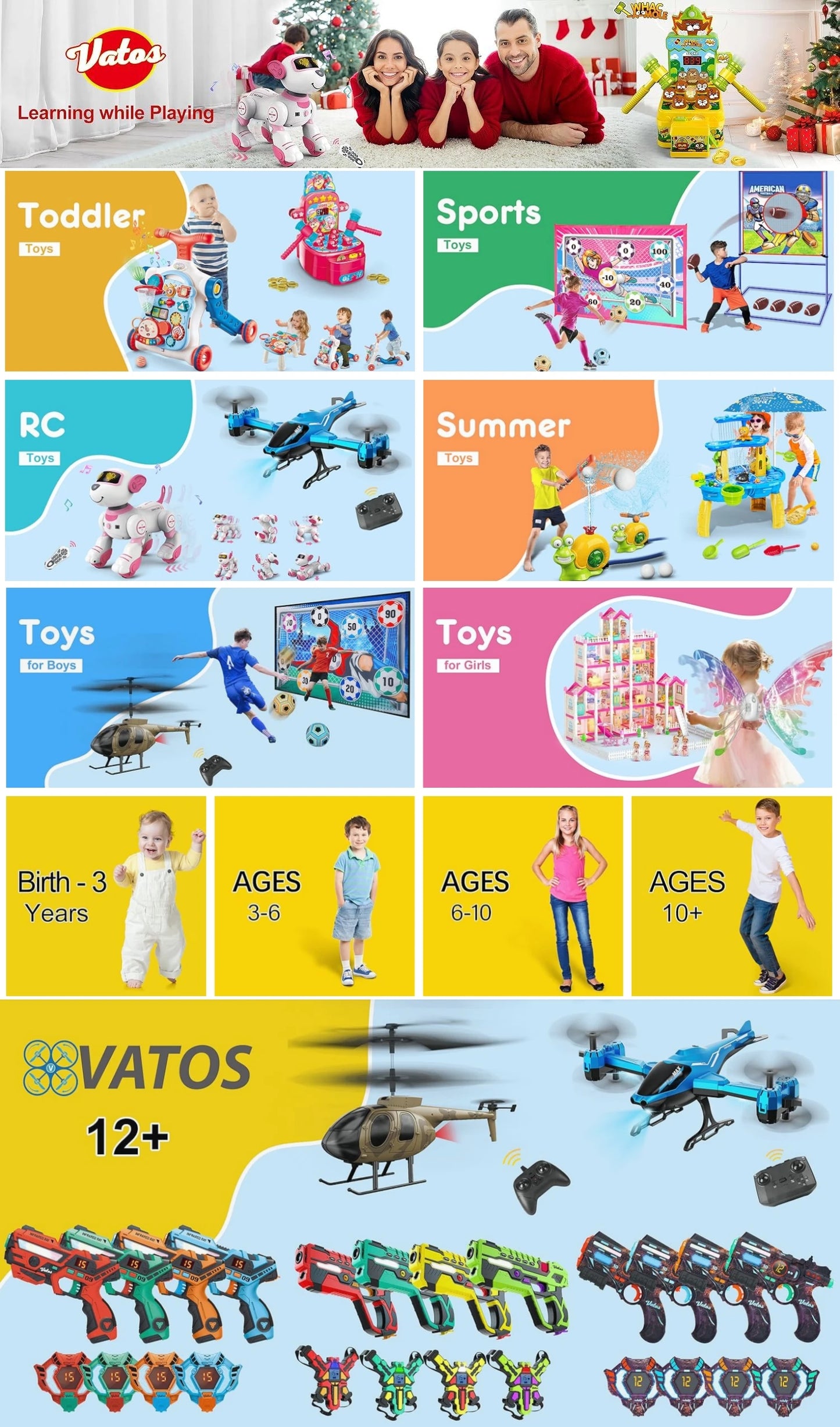 VATOS Night-Light Bow Arrow Guns Toy For Girls Archery Stand Target Board Indoor Outdoor Game Toys Kids Christmas Birthday Gift