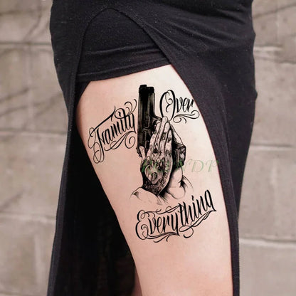 Waterproof Temporary Tattoo Sticker Joker Skull Letter Big Size Body Art Flash Tatoo Fake Tatto Stickers for Girl Men Women