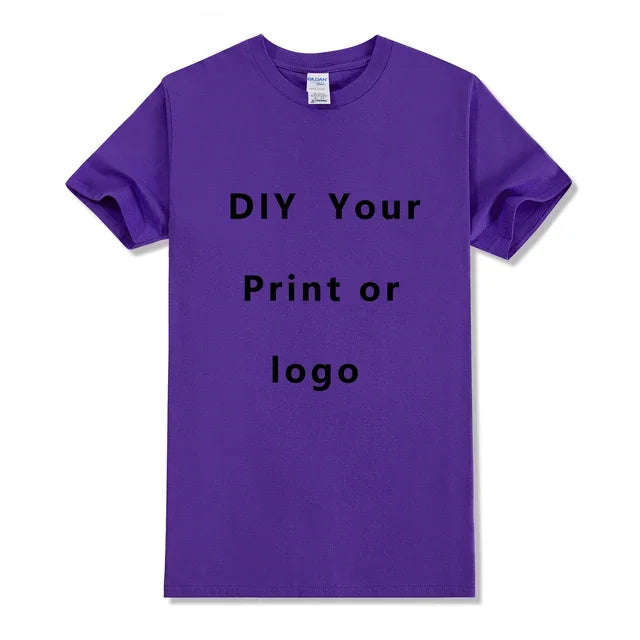 EU size 100% pure cotton custom T-shirt front and back team school uniform store logo text photo for men's personalized high-end