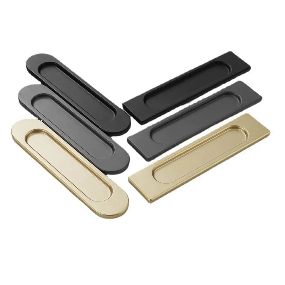 No Drilling Self-adhesive Handle Double-sided Black/Grey/Gold Sliding Door Handle Aluminum Alloy Glass Door Knob Window