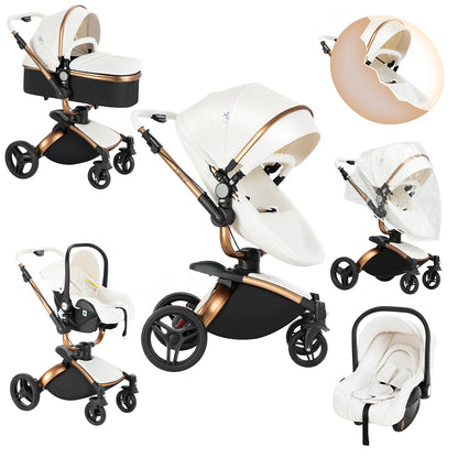 Baby pram Lightweight stroller Baby carriage PU 3in1 stroller Baby stroller 3-in-1 Baby carriage strollers for baby light carts