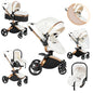 Baby pram Lightweight stroller Baby carriage PU 3in1 stroller Baby stroller 3-in-1 Baby carriage strollers for baby light carts