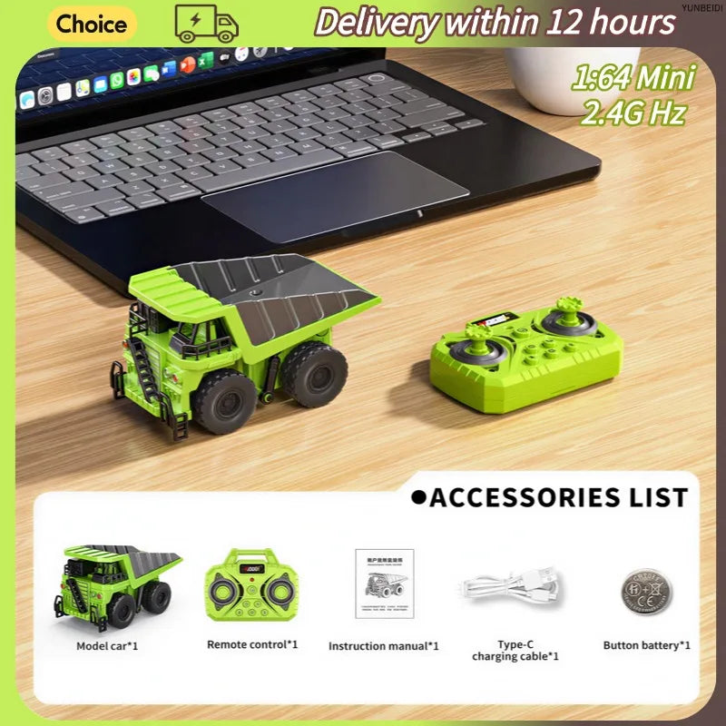 1:64 Remote Control and Alloy Truck Forklift with Trailer Worktop Mini Bluetooth RC Elevator Vehicle Children's Toy Holiday Gift