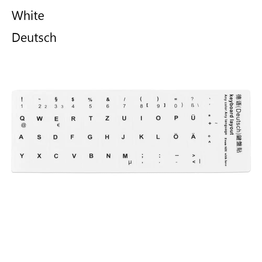 Non-slip Arabic Deutsch Spanish Keyboard Stickers Russian Letter Alphabet Layout English Wear-resistant Keyboard Covers