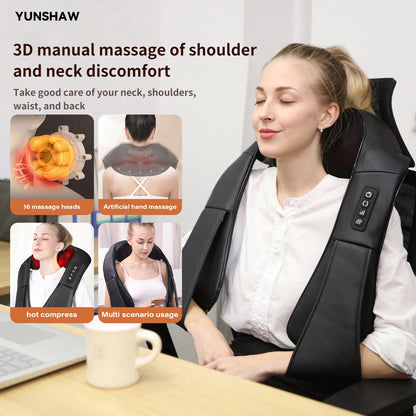 Ekmoey Neck Massager Shiatsu Shoulder Massager with Heat Electric Back Massager for Pain Relief Deep Tissue Muscle Relax Home
